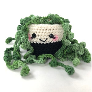 String of Pearls Succulent in Black Pot / Crochet Cactus / Crochet succulent / Anigurumi Cactus /  Cactus Center Piece