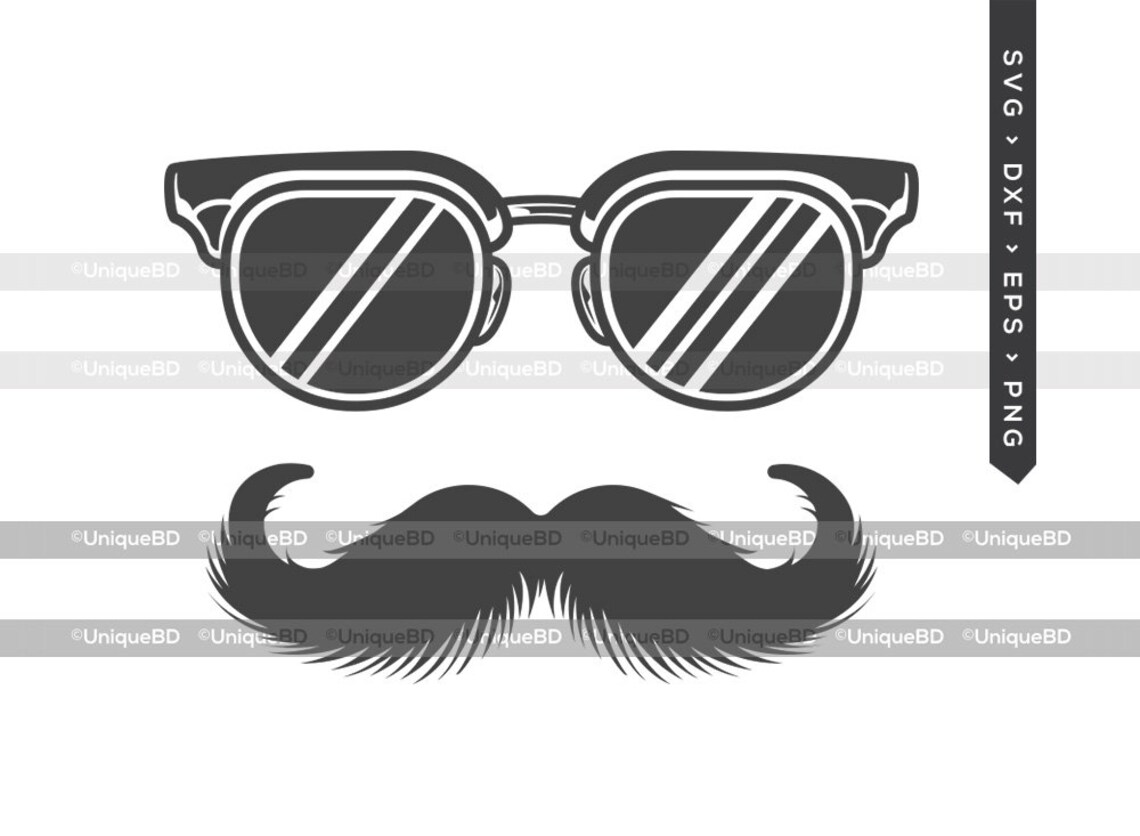Sunglasses With Mustache SVG Cut File Sunglasses Svg Etsy