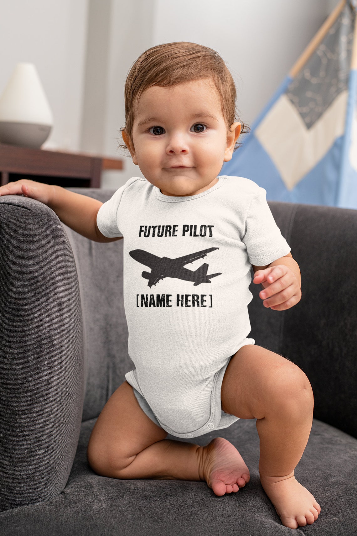 Future Pilot Airplane Onesie Airplane Baby Shower Gift Etsy