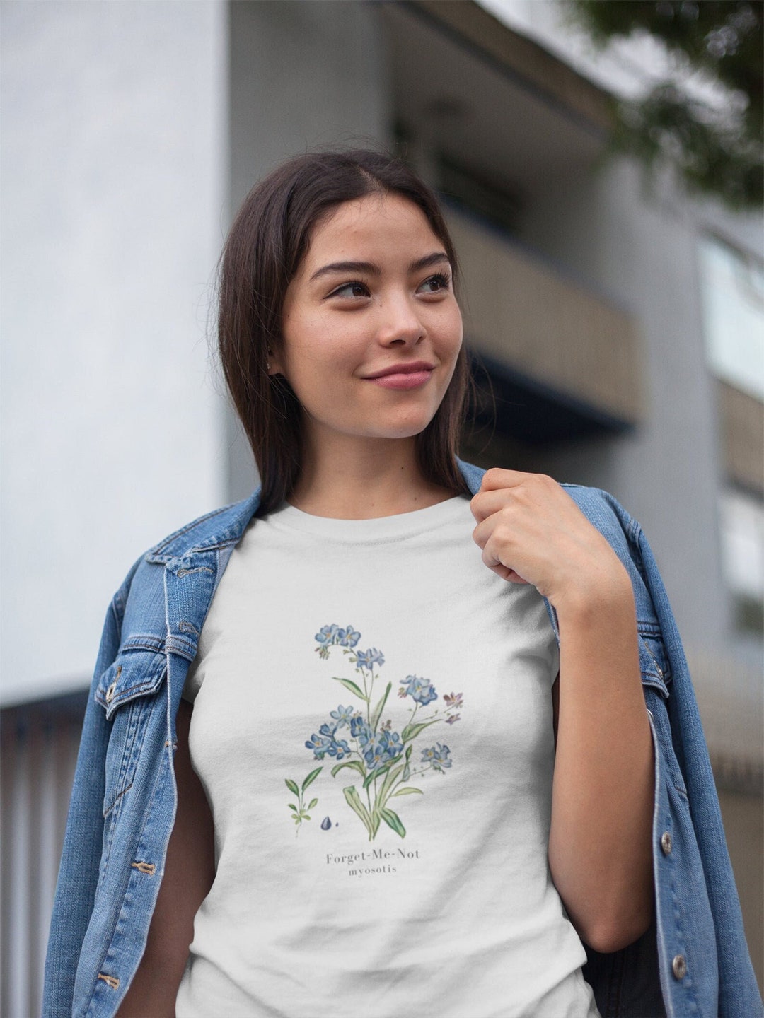 Me Not Floral Tshirt Gift for Her Botanical Tee Etsy