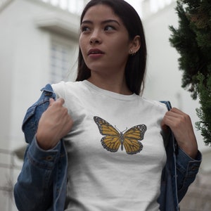 Butterfly Shirt, Monarch Butterfly T Shirt, Butterfly Tee shirt, Colorful Butterfly Top Womens Clothing Tumblr Tees