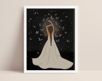 She spread her wings | Art print | butterfly art | Home Decor | Wall Art | Illustration | boho artwork | Women | spirituality