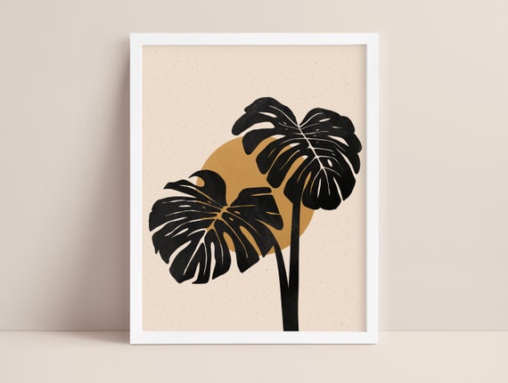 Monstera Abstract | Plant Illustration | Boho Artwork | Wall Art | Minimal  Art | Leaves - Etsy Denmark