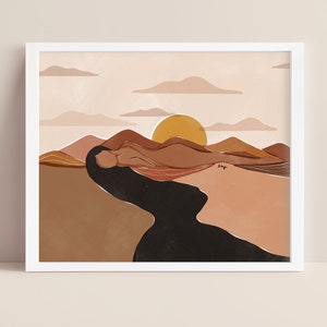 Mountain Goddess | Art print | desert art | Home Decor | Wall Art | Illustration | boho artwork | mountain abstract | landscape art