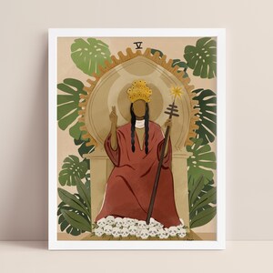 Retrato del Tarot del Hierofante / carta del tarot / arte de la diosa / obra de arte espiritual / arte digital / diversidad / retrato minimalista / zodíaco