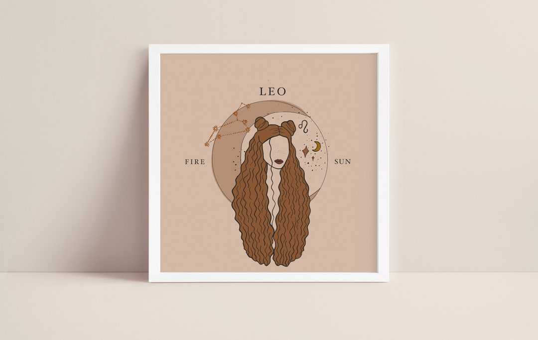 Leo Zodiac Artwork Horoscope Art Astrology Illustration Portrait