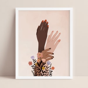 Healing hands | Art print | diversity art | Home Decor | Wall Art | Illustration | boho artwork | Women | Female empowerment