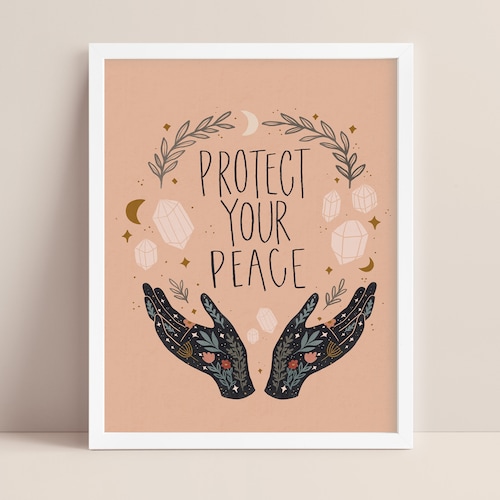 Protect Your Peace Print: Celestial Moon Stars Art - Etsy