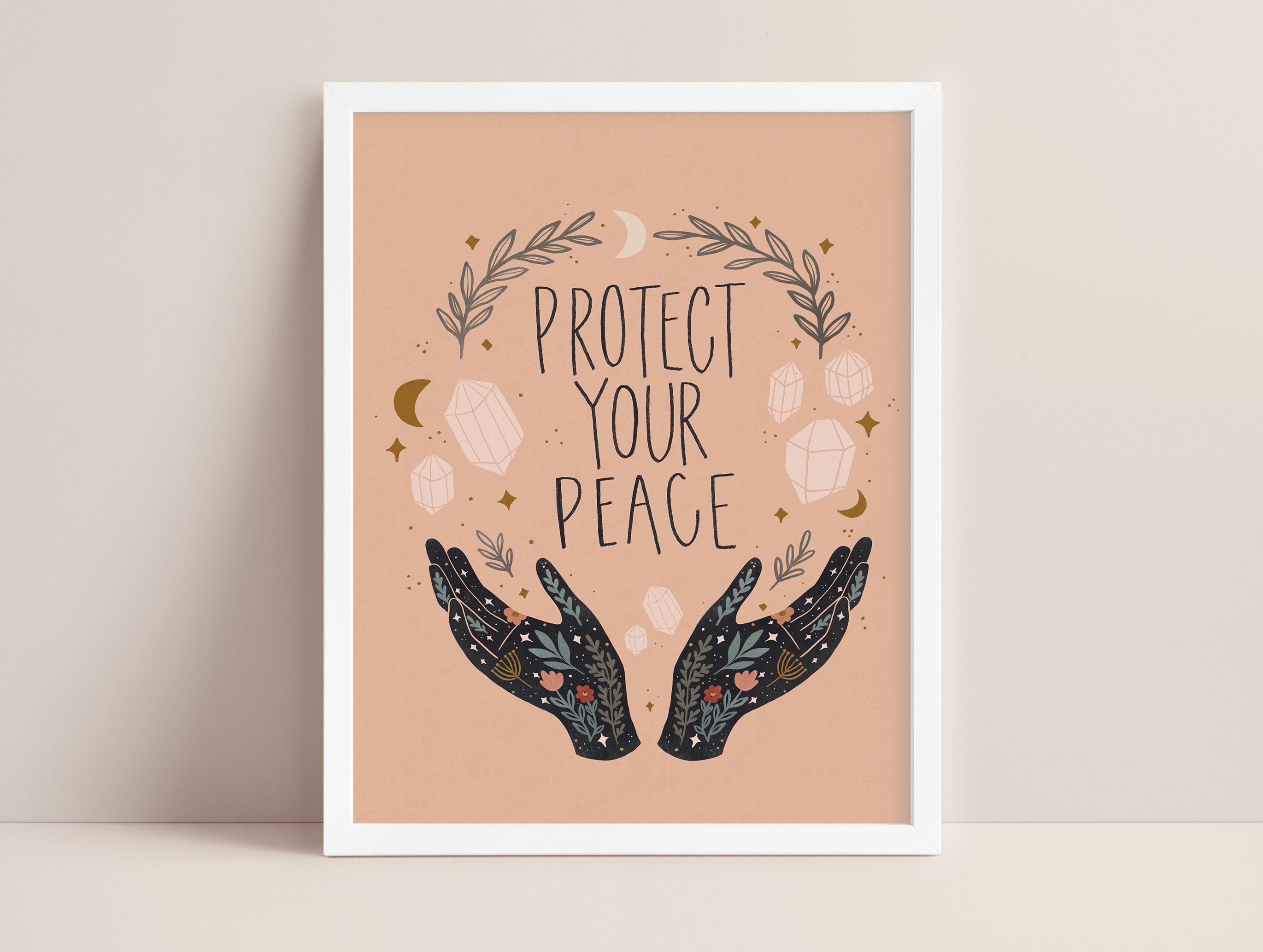 Protect Your Peace Print: Celestial Moon Stars Art - Etsy