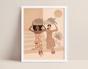 Schwarze Frauen Kunstdruck: Weibliches Empowerment, Melanin Portrait