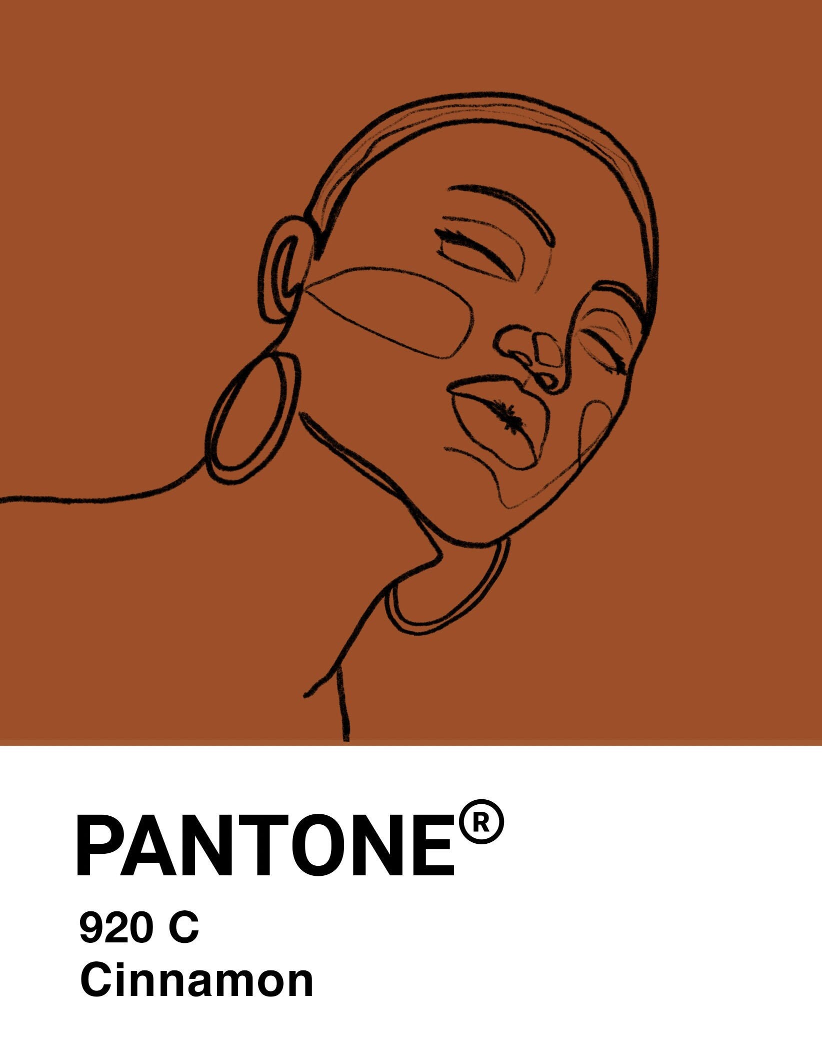 アート・デザイン・音楽 PANTONE Pantone Cinnamon Skin Tone Art Print: Boho Woman Illustration - Etsy