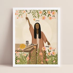 Retrato de tarot del mago / carta del tarot / arte de diosas / obra de arte espiritual / arte digital / diversidad / retrato minimalista / zodíaco