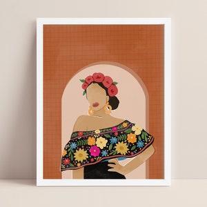 Mexican women’s portrait | fashion art | diversity art | Hispanic art | Latin women art | Spanish | Mexican artwork | Women’s portrait art