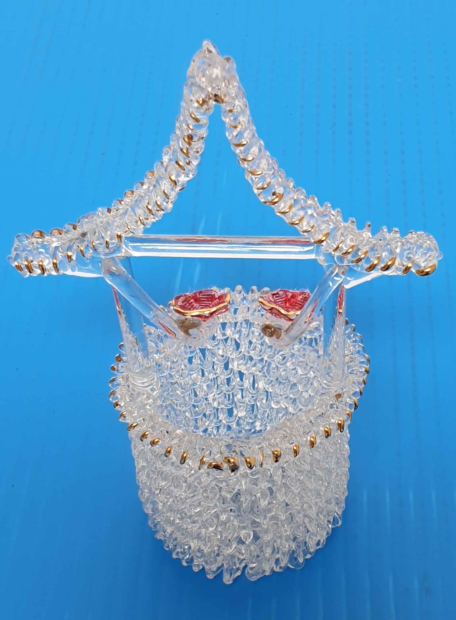 Vintage Spun Glass Wishing Well Figurine Collectible Etsy