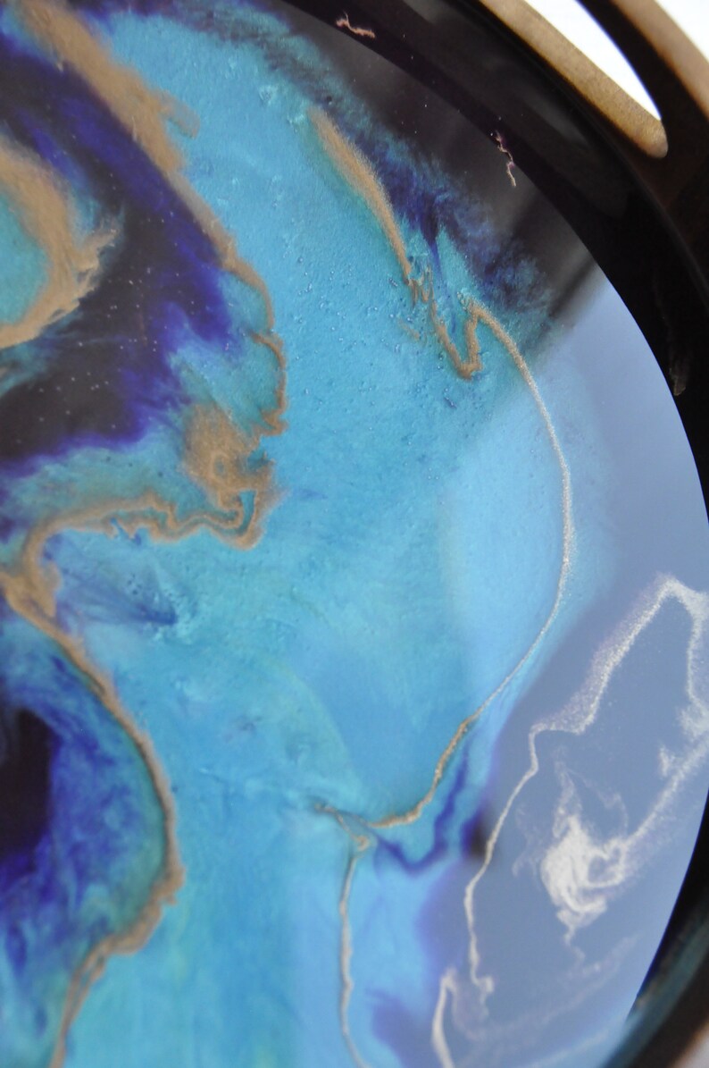 Golden Northern Lights Resin Art Tray Etsy
