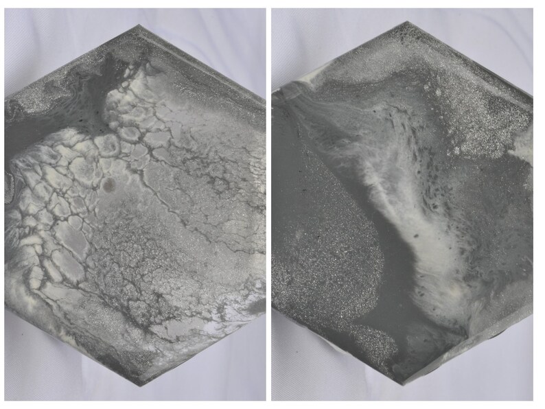 Gray Resin Art Coasters Etsy