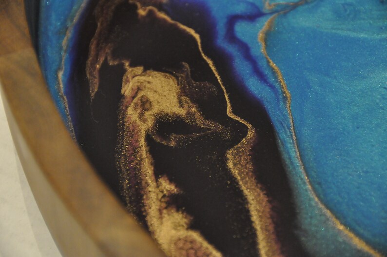 Golden Northern Lights Resin Art Tray Etsy