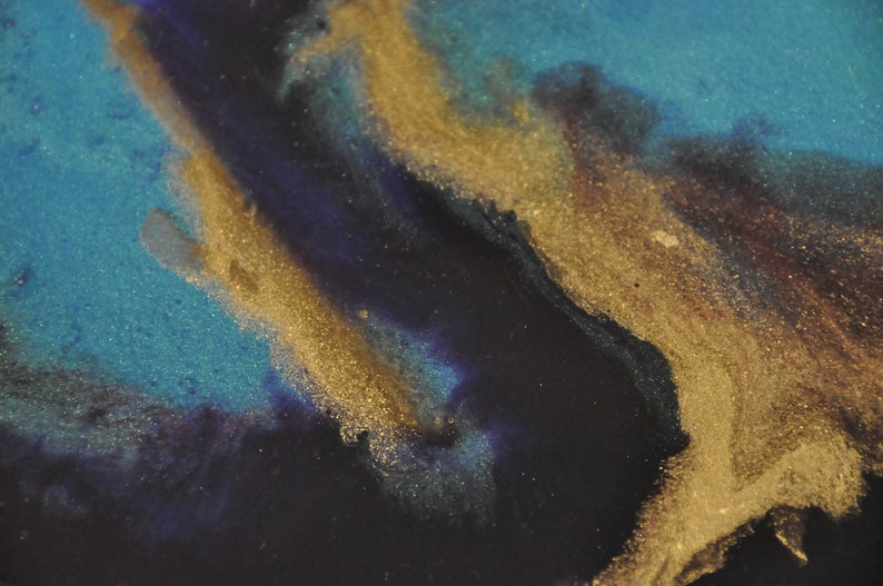 Golden Northern Lights Resin Art Tray Etsy