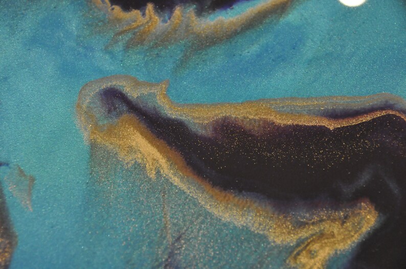 Golden Northern Lights Resin Art Tray Etsy