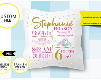 Download Birth Announcement Pillow Svg Etsy