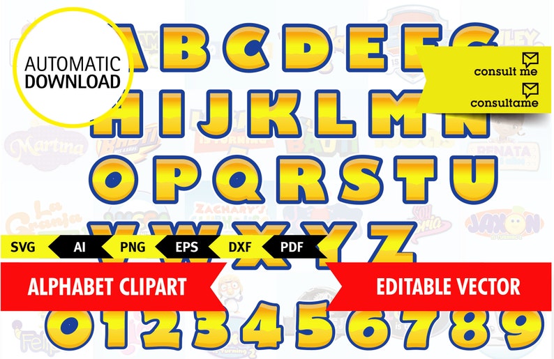Download Sonic alphabet clipart 3d SVG ai eps dxf pdf editable | Etsy