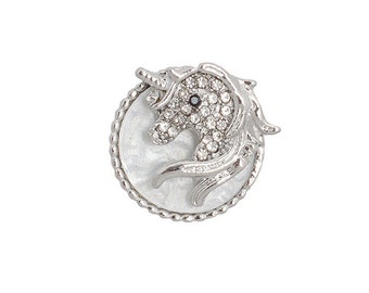 Broche de unicornio de cristal, Pin de diamantes de imitación, regalo de decoración de ropa