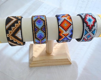 ビーズ刺繍キット フェイクレザーブレスレット 腕飾り BB-122。 素早い