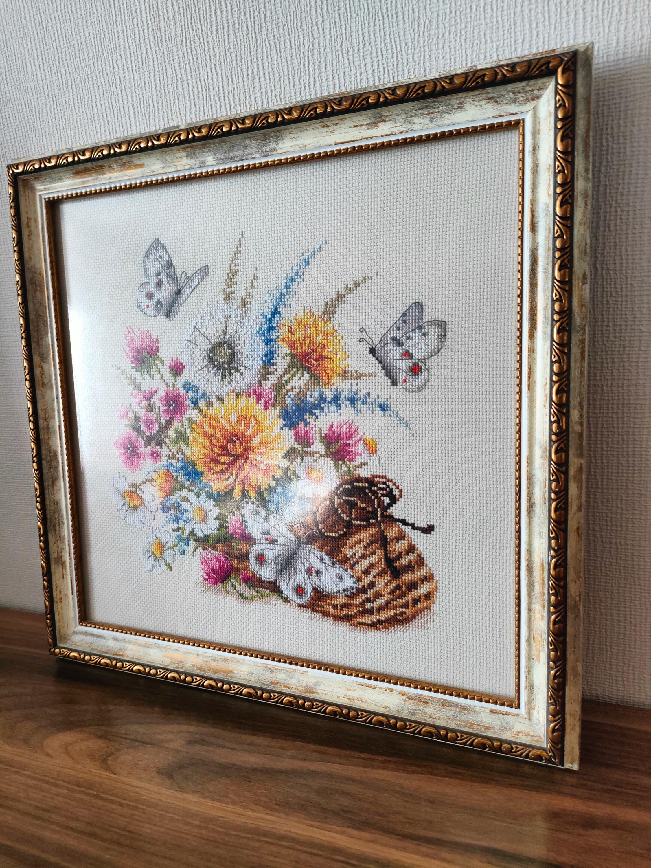 クロスステッチ刺繍 額縁入り クロスステッチ刺繍 額縁入り 全面刺しが