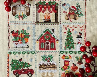 Christmas Sampler DIY Cross Stitch Kit Christmas Pattern DIY Picture Making Cross Stitch Kit DIY Embroidery Kit Handmade Gift