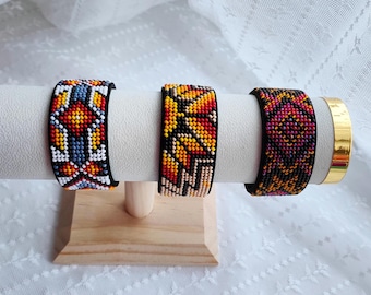 ビーズ刺繍キット フェイクレザーブレスレット 腕飾り BB-122。 素早い