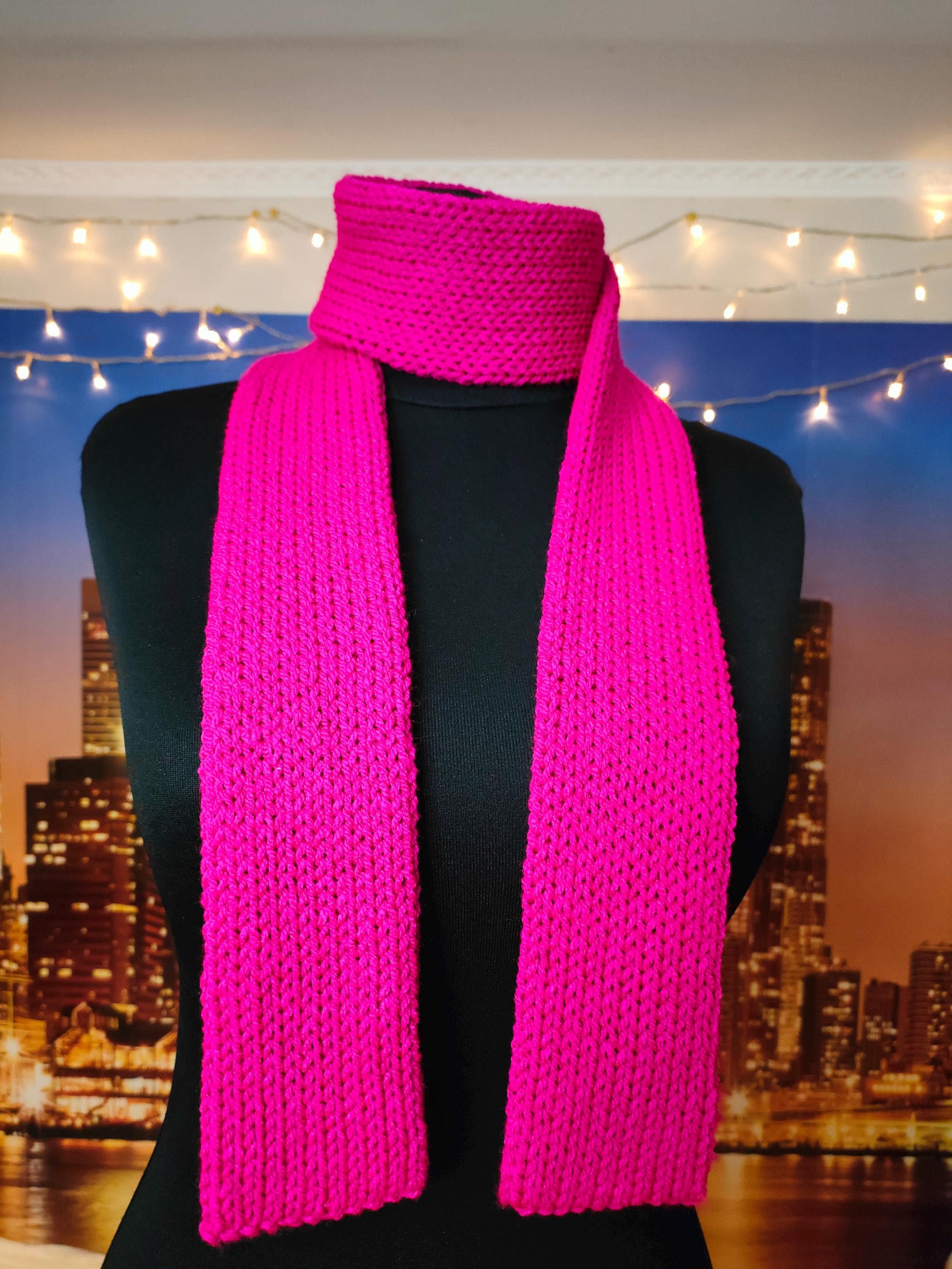 Foulard Rose Fuchsia En Viscose - 55x160 Cm, Neuf, Léger, écharpe Femme Polyvalente
