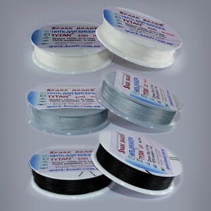 Thread Titanium White Gray Black Beaded Thread Tytan 100 Beading Supplies Bead Accessories