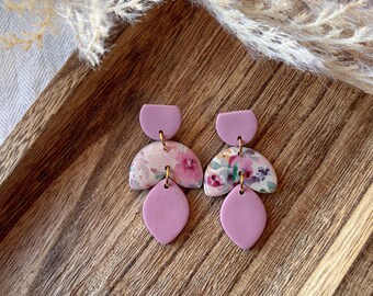 Becca // Pendientes florales de arcilla // Arcilla polimérica