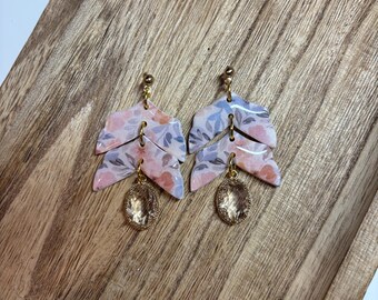 Pendientes florales de arcilla Blair // Arcilla polimérica