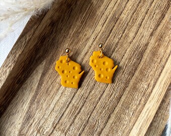 Pendientes de arcilla polimérica con queso de Wisconsin