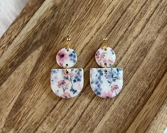 Mini Isabella // Pendientes de arcilla polimérica // Flores de primavera
