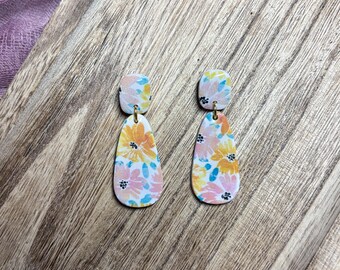 Anna // Pendientes de arcilla polimérica // Florales