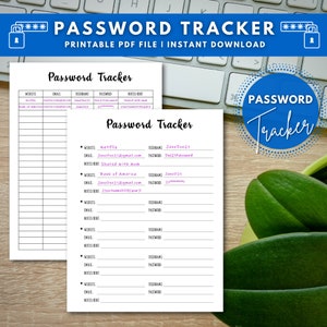 Printable Password Tracker Password Organizer Password Log - Etsy