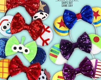 Toy story inspired minnie mickey mouse ears, woody, buzz lightyear, pixar ears, character, movie ears, disney world headband free shipping!