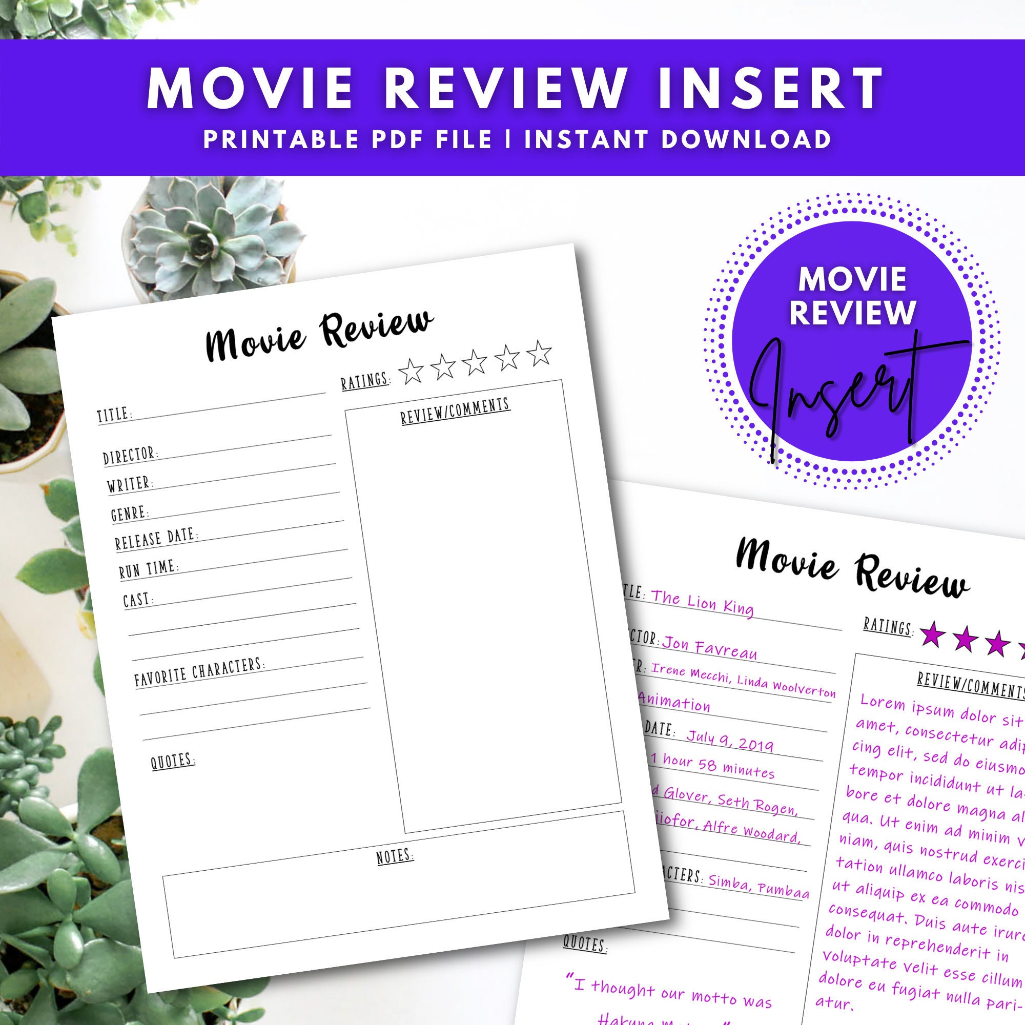 movie review template word