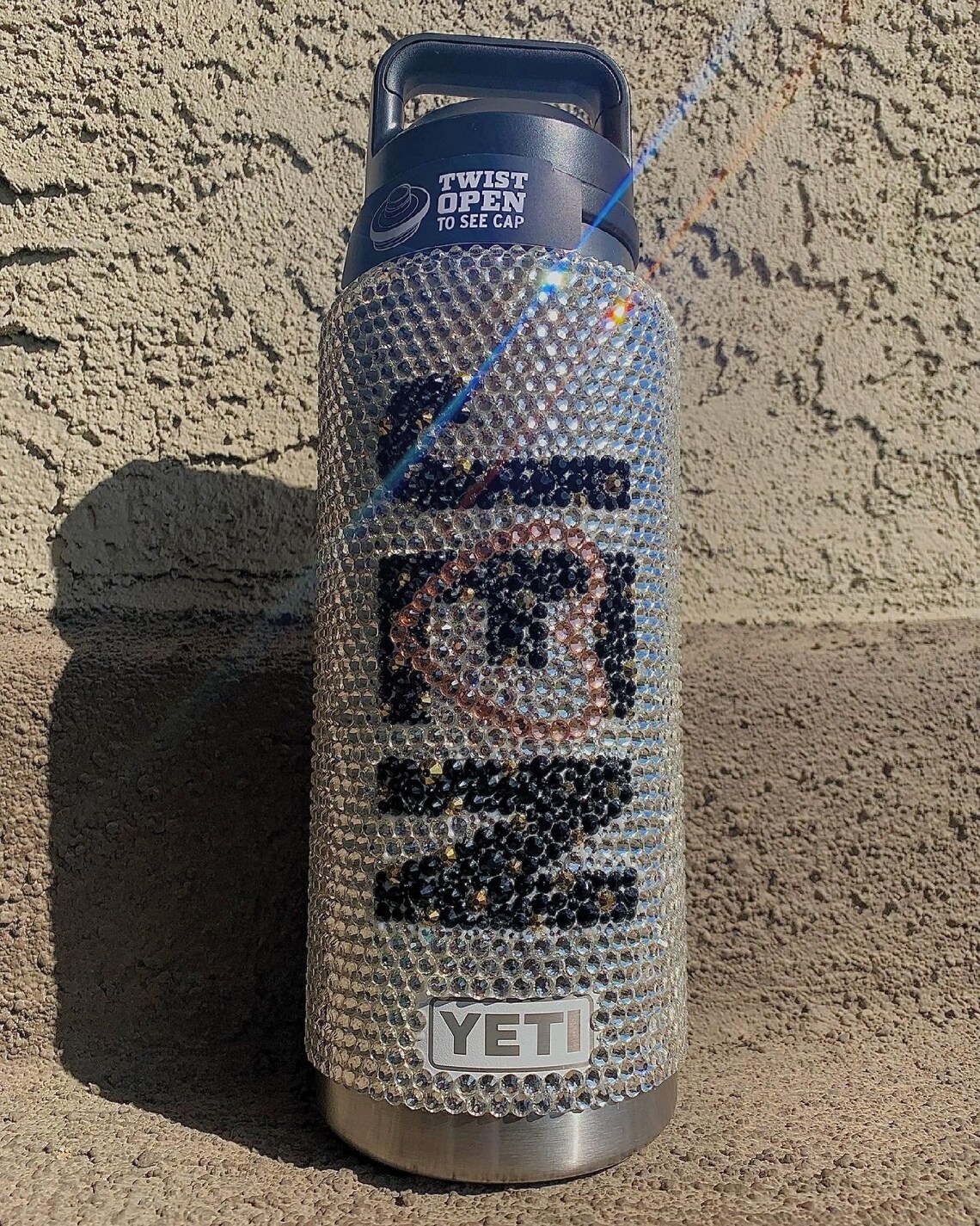 36oz. Personalized Rhinestoned YETI Bottle Etsy