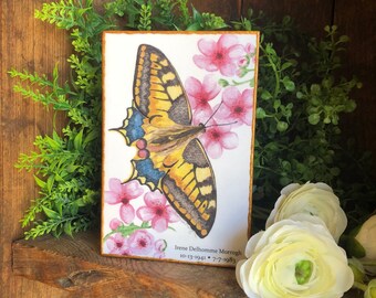 Floral Butterfly Colourful plaque with sentiment 66250 JD Family Gift 