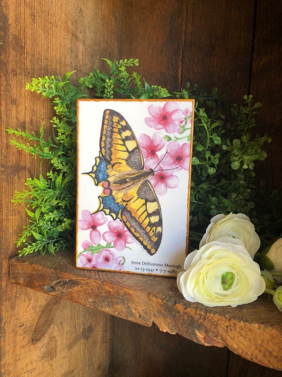 Butterfly Remembrance Plaque Memorial Gift Personalized Etsy