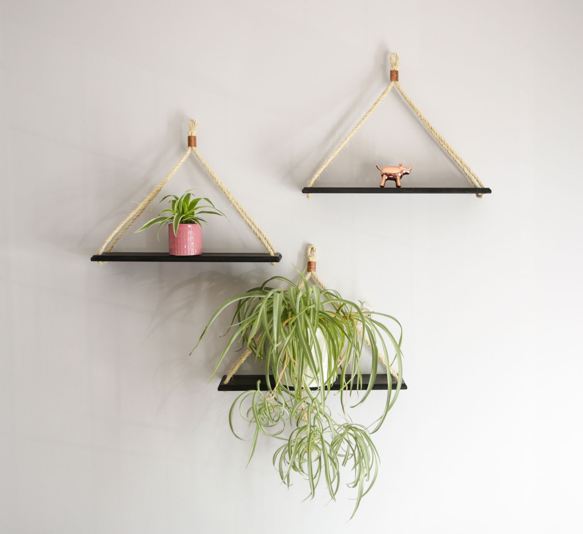 Black Wooden Hanging Shelf Reclaimed Rustic Handmade. Etsy