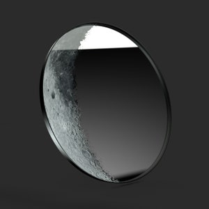Discover the Magic of the Cosmos with My Space Mirror: A Stunning Art Piece Featuring the Moon's Intricate Details 31.5"(80CM)