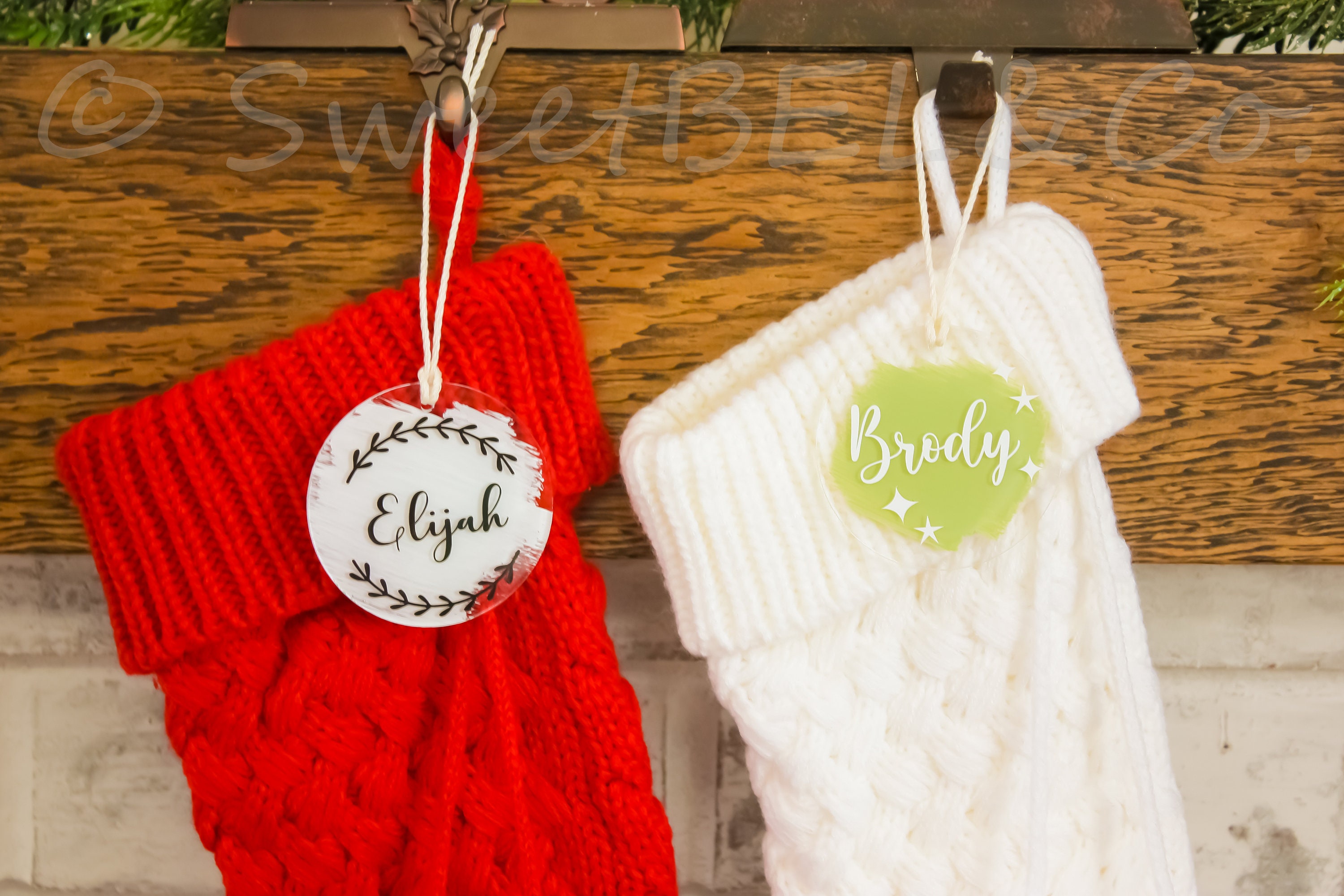 Stocking Tags Acrylic Stocking Tags Personalized Tags Etsy