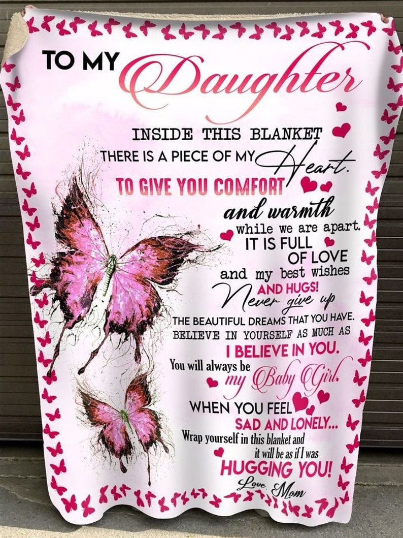 To My Daughter Letter Blanket Gifts Daughter Fleece Blanket Etsy