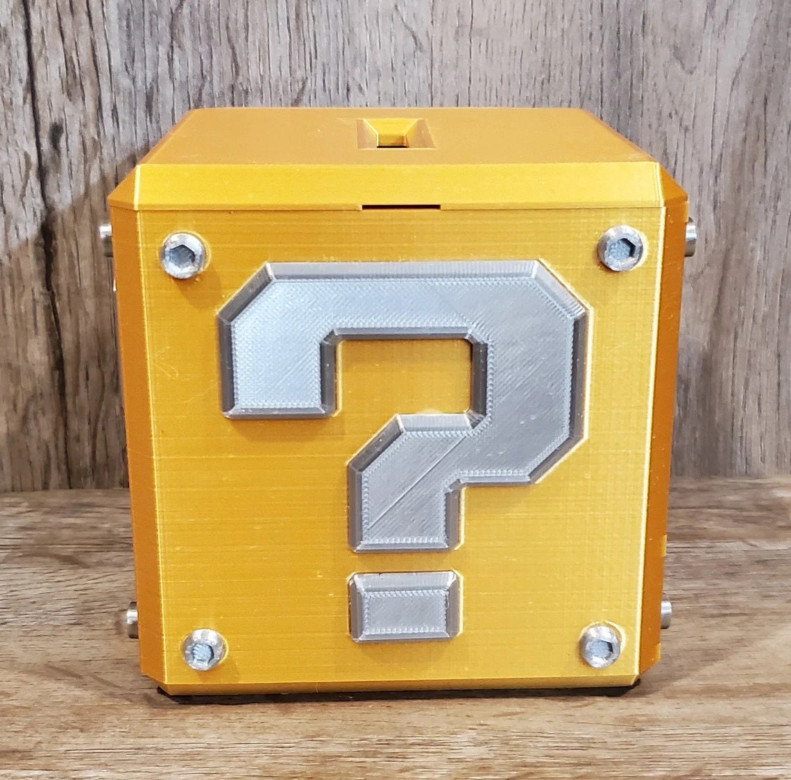 Super Mario Bros Mystery Question Block Cube Part Cardboard Display Diorama  Prop