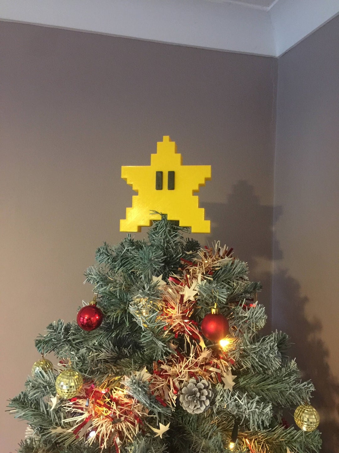 Mario Star Christmas Tree Topper Etsy