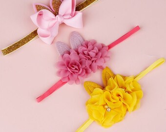 3pcs BABY GIRL HEADBAND, Bow, Turban Bow, Knot Bows.